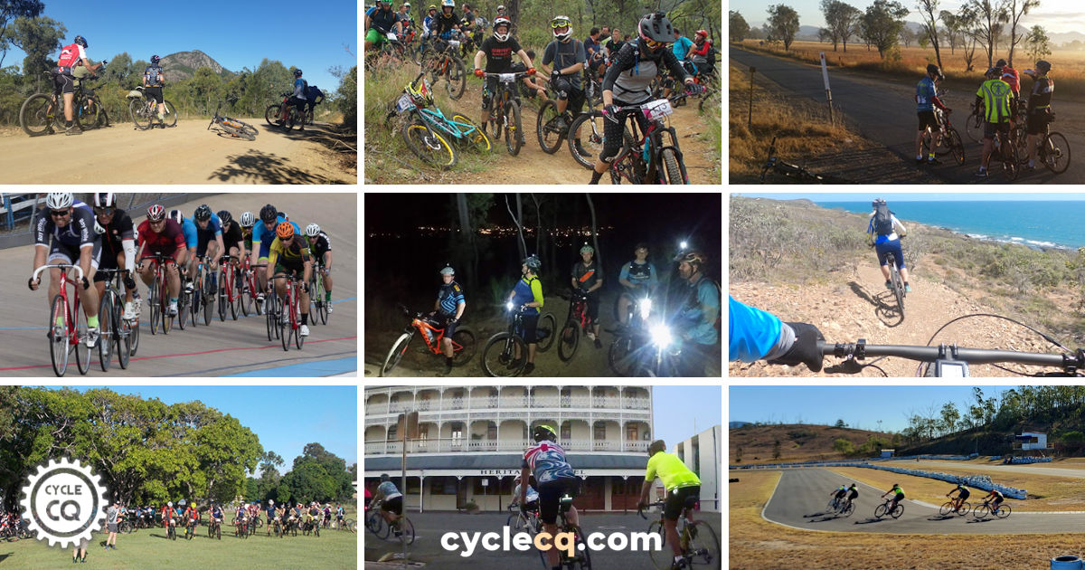 Montage of different cycling facilities in Central Queensland.
